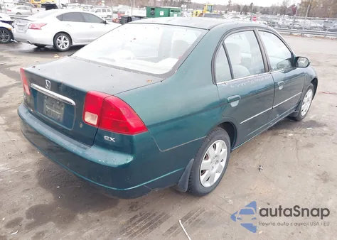 2002 Honda Civic Ex из США, поврежденный, VIN 1HGES26772L006655